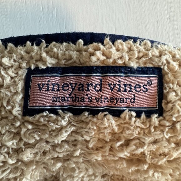 Vineyard Vines Boys Tan Sherpa Pullover Sweater Jacket Large 1/4 Zip Preppy - Picture 10 of 10